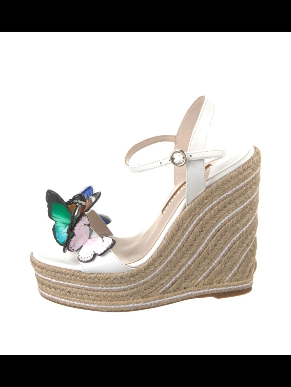 💚 Sophia Webster 🩵 BRAND NEW 💛 White Butterfly Espadrille Wedge Sandals